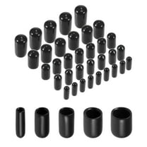 100pcs Round Rubber End Caps 1/8" 3/16" 1/4" 5/16" 3/8" Black Vinyl Cover Screw Thread Protectors Assortment