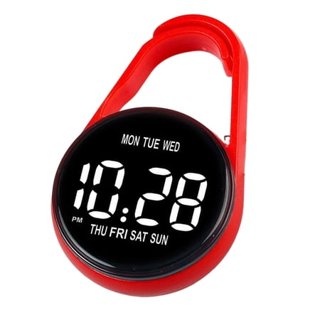 Tizuqe Electronic Touch Control Clock Small Hanging Pocket Watch with Clip for Backpacks