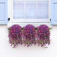 thumbnail image 6 of 12PCS Artificial Hanging Plants Outdoors Fuchsia Fake Baskets with Petunias Porch Balcony Garden Decor, 6 of 7