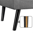 thumbnail image 3 of Topeakmart Modern Fabric Arm Chair Tufted Accent Chair with Rubber Wooden Leg, Dark Gray, 3 of 11