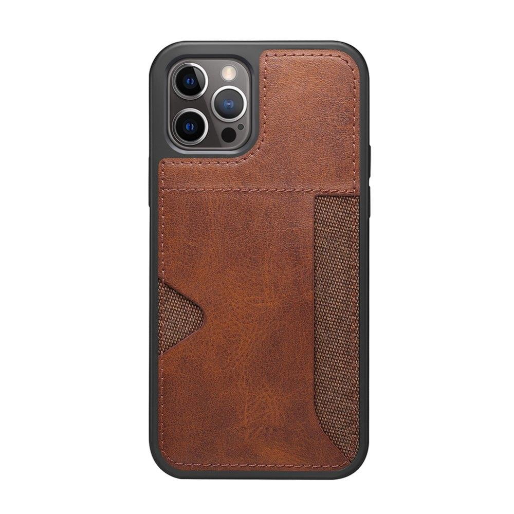 Hardlegix Brown Full Leather Wallet Case for iPhone 13/13 Mini/13 Pro/13 Pro Max | Credit Card Holder Pocket, Premium Leather, Naturally Aging | Stitched Pocket