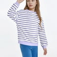 thumbnail image 5 of jobturf Girls Long Sleeve Shirts Casual&nbsp;Loose Crewneck Sweatshirt Comfy Lightweight Going Out Tops Fall Spring Fashion Striped Blouses Size&nbsp;1-12&nbsp;Years, 5 of 7