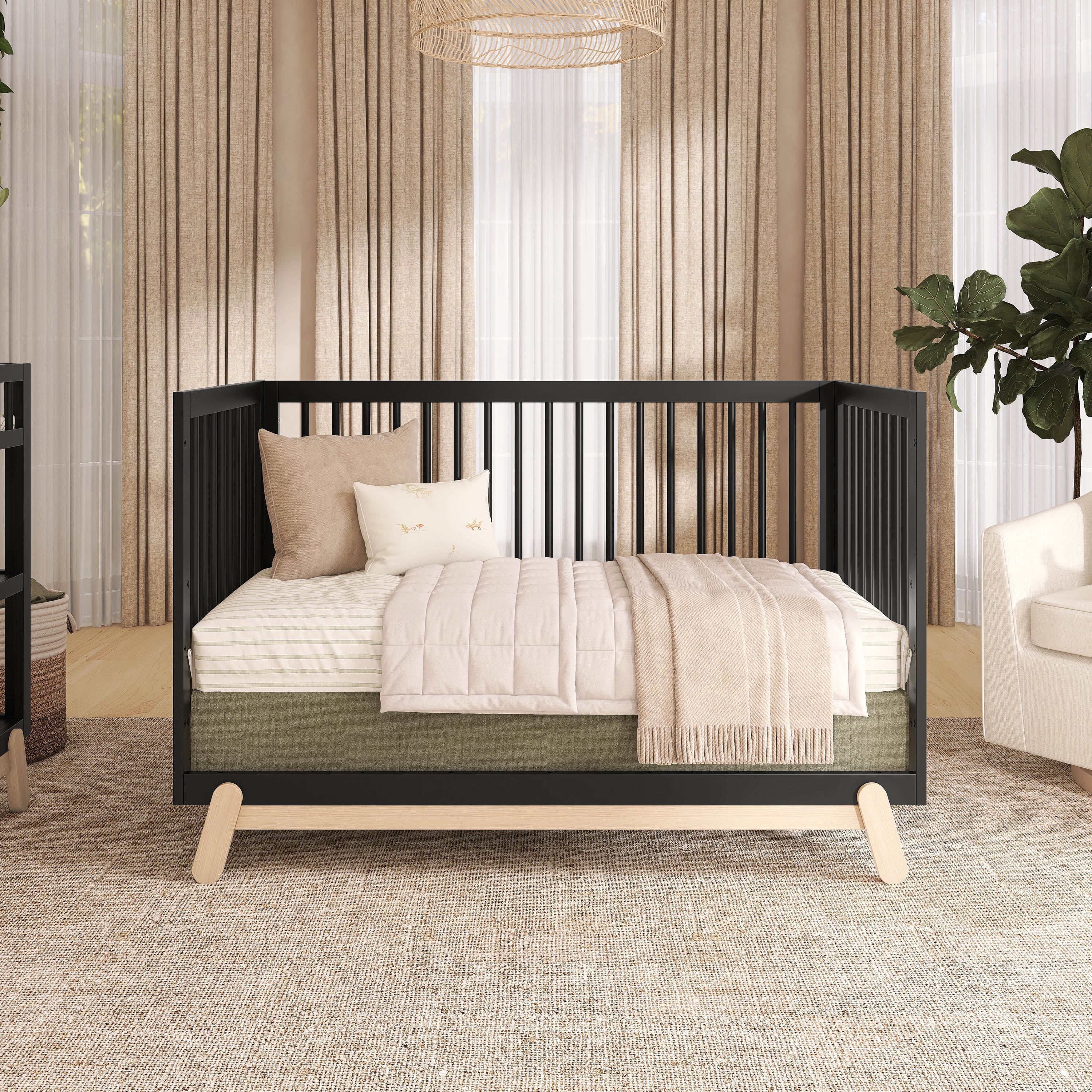 Dream On Me Hygge 5-in-1 Convertible Crib, Matte Black Vintage