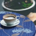 thumbnail image 3 of Ambesonne Floral Fitted Round Tablecloth, Art Minimalist Bloom Pattern, 56"- 60" Diameter, Soft Blue Pale Grey, 3 of 5