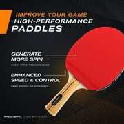 PRO-SPIN Ping Pong Paddles, 2-Player Set, High-Performance Table Tennis Rackets, 3-Star Ping Pong Balls, Compact Storage Case