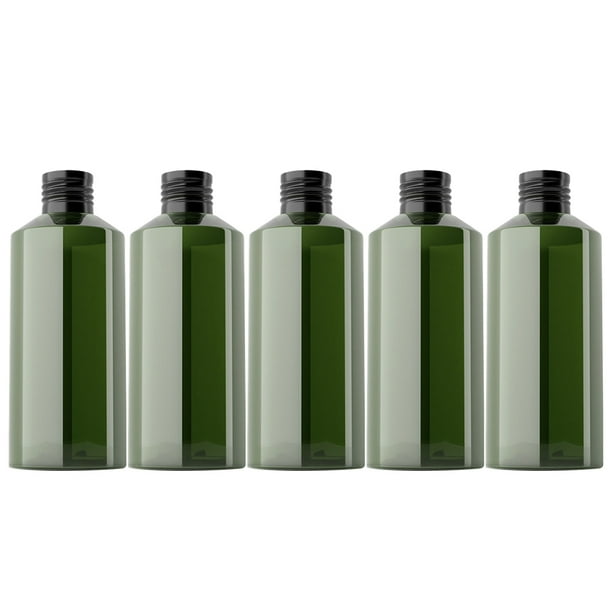 botellas portátiles para cosméticos, subenvases, dispensadores de loción, rellenables (200 ml, verde oscuro y negro)
