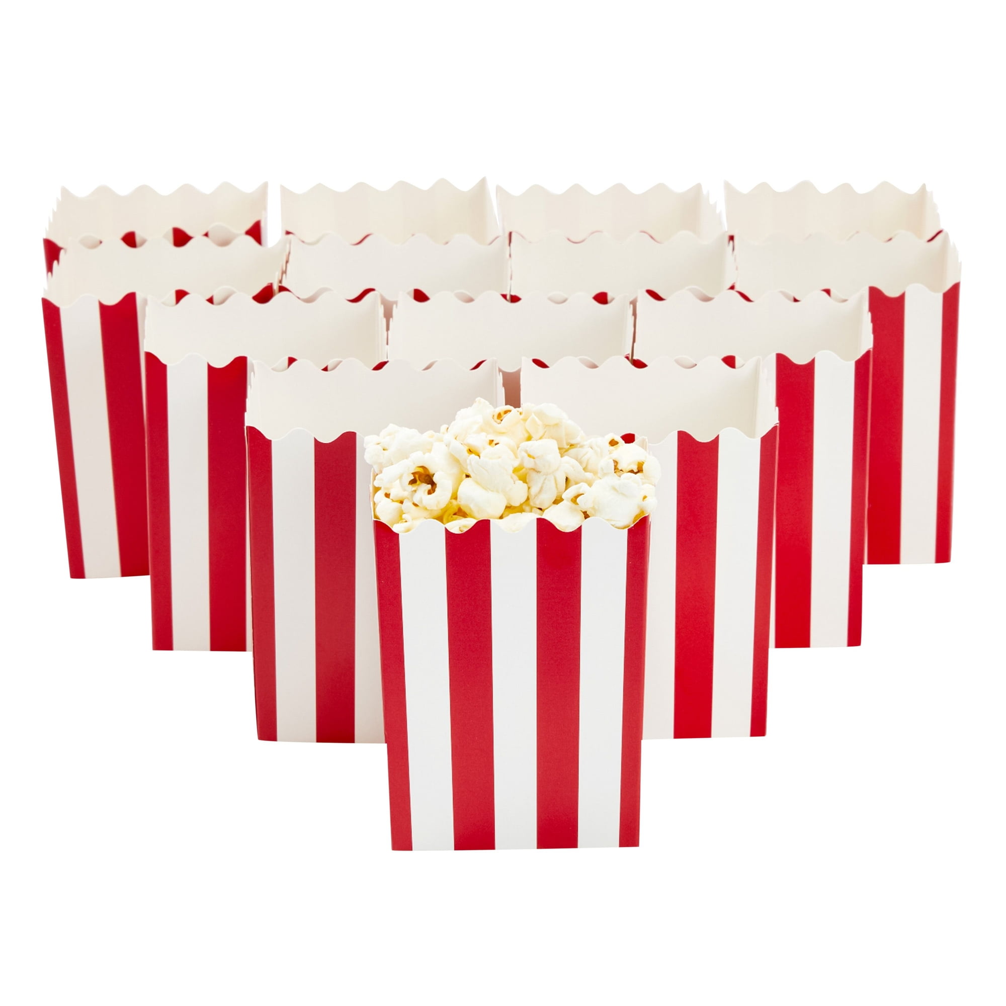 100 Pack Red and White Mini Popcorn Boxes for Party, Bulk Paper Popcorn  Containers for Movie Night Decorations (3 x 4 In) 