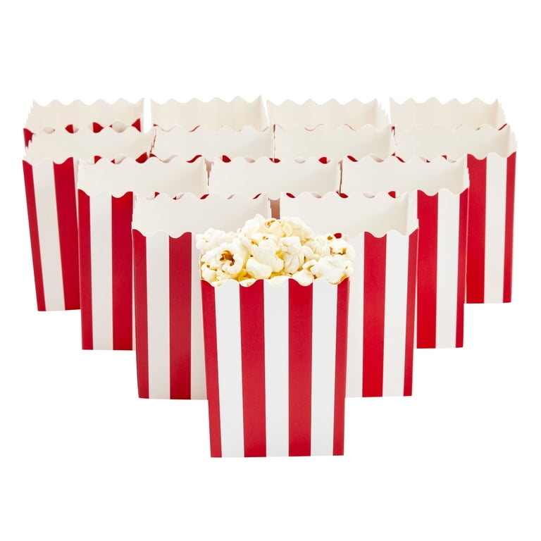 54 Stuks Popcornzakjes – 3 Kleuren (rood, Roze, Blauw) – Met Stippen, Strepen En Golven – 11,5x7x7 Cm – Voor Feestjes En Filmavonden