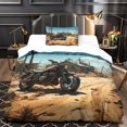thumbnail image 3 of Motorbikes Bedding Set 3D Exploding Duvet Cover Set, Soft 100% Microfiber Bed Set 2Pcs, Print Single Double King Size Microfibre Duvet Cover Set with Pillowcases,for Boys Girls Single, 3 of 5