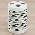thumbnail image 1 of Trippy Ceramic Toothbrush Holder, Woman Eyes with Eyelash Unusual Style Fashion Modern Design Print Graphic, Decorative Versatile Countertop for Bathroom, 4.5" X 2.7", Yellow and Black, by Ambesonne, 1 of 4