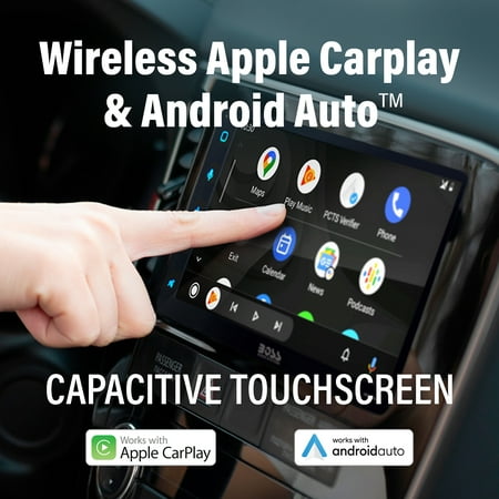 BOSS Audio - 6.75" Wireless Android Auto and Apple CarPlay Multimedia Receiver - Black
