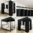 thumbnail image 3 of Black Canopy Bed Curtains - 4 Corner Post Bed Curtains Canopy Queen Bed Canopy Curtains for Adults Girls Bedroom Decoration(Black, Queen), 3 of 5