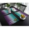 thumbnail image 3 of Indoor Placemats for Dining/Round/Kitchen Table, Ombre Textured Turquoise Purple, Table Mats Set of 4 Washable Non-Slip Heat Resistant Table Placemats, Lavender Teal, Suitable for Kids/Woman/Man, 3 of 6