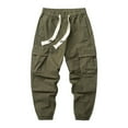 thumbnail image 2 of Sweatpants Men Joggers for Men Men's Spring And Fall Workwear Pants Retro Zipper Pockets Loose Drawstring Pants, 2 of 3