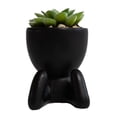 thumbnail image 2 of Planta Artificial con Maceta de Cerámica Negro, 2 of 4