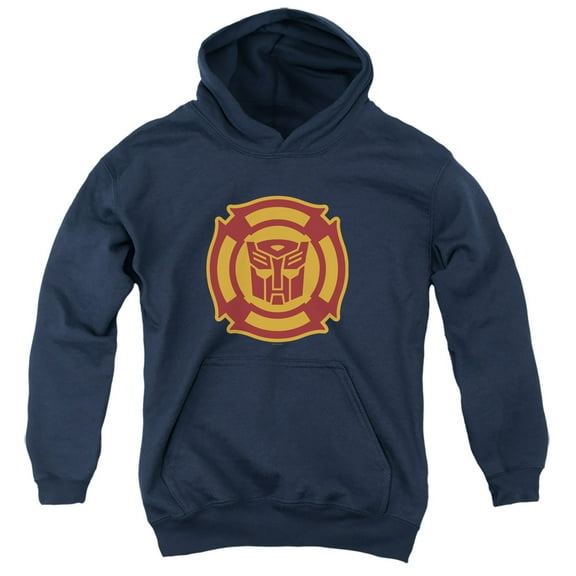 Transformers Rescue Bots Logo Youth Pullover Hoodie Sweatshirt Navy