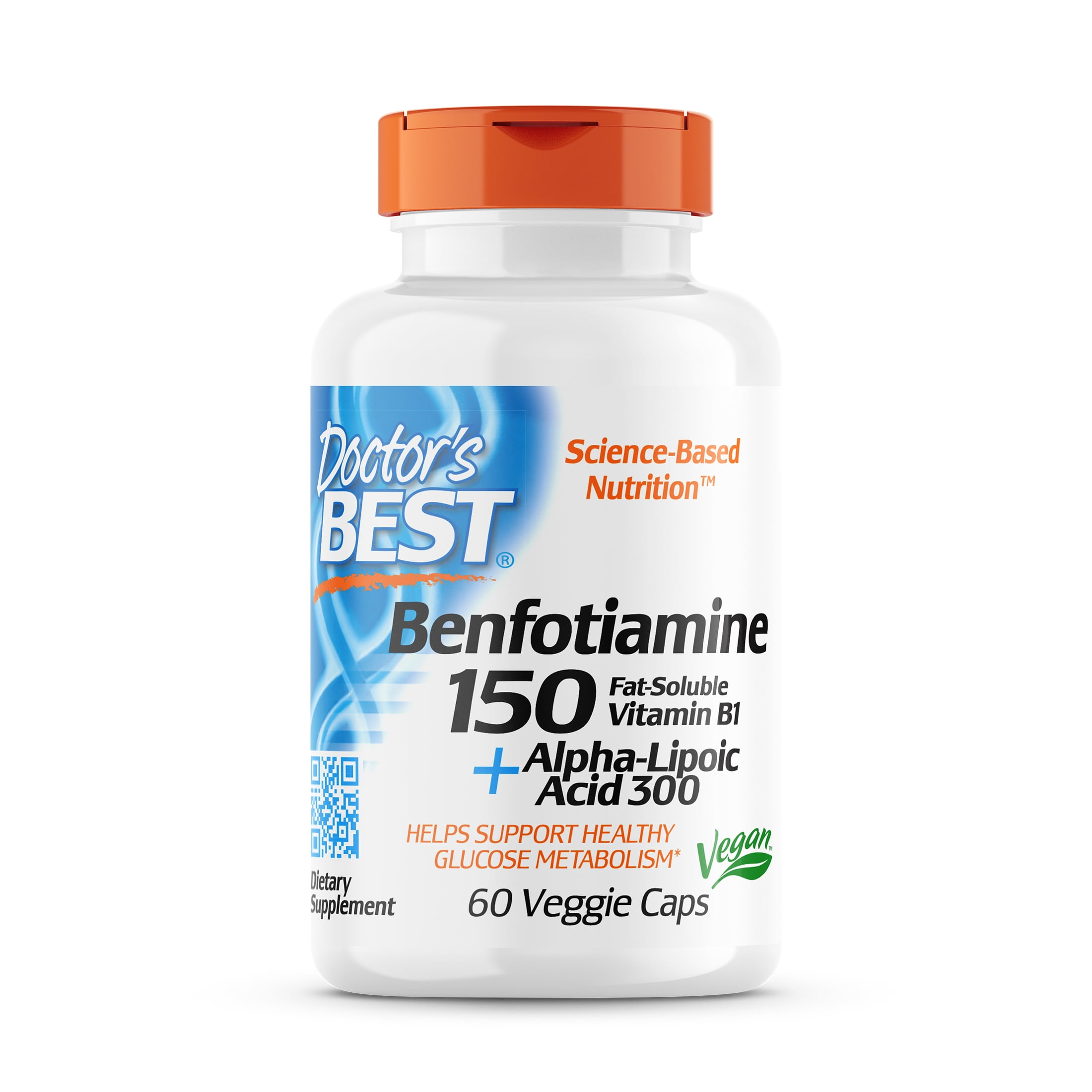 Doctor's Best Benfotiamine 150 + Alpha-Lipoic Acid 300 with BenfoPure,  Non-GMO, Vegan, Gluten Free, Promotes Healthy Blood Sugar, 60 Veggie Caps -  Walmart.com