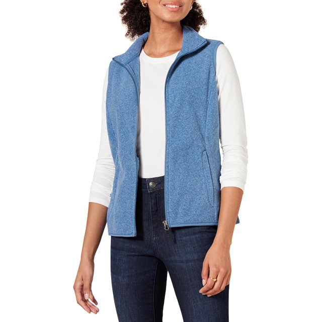 walmart Essentials Womens Classic-fit Sleeveless Polar Soft Fleece Vest