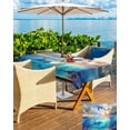 thumbnail image 5 of Boanket Outdoor Tablecloth with Umbrella Hole for Patio/Picnic/Party/Camping, Ocean Dolphins Waterproof Table Cloth Rectangle Table Cover Washable, Summer Coral Coconut Trees Tropical Fish (52"x 70"), 5 of 7