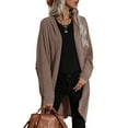 thumbnail image 2 of Qiylii Women’s Solid Color Coat Long Sleeve Mid-length Irregular Knitted Top, 2 of 9