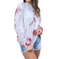 thumbnail image 4 of Nlife Women Long Sleeve Tie Dyed Printed Hooded Pullover Tops, 4 of 7