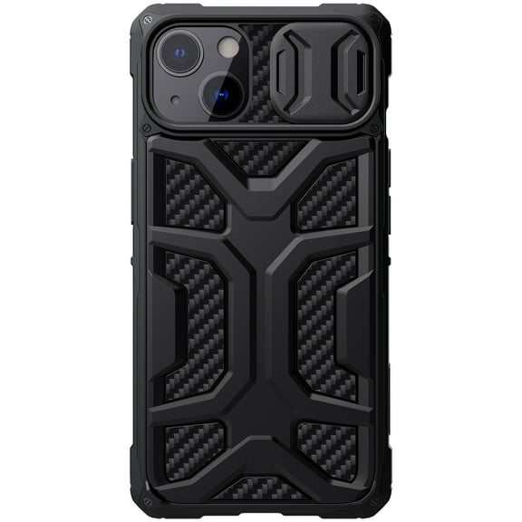 TECH CIRCLE for iPhone 13 6.1 Inch Sliding Camera Protective Case, PC Hard Back Panel Scratchproof and TPU Soft Border Shockproof Armor Rugged Case for iPhone 13, Black