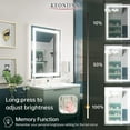 thumbnail image 5 of Keonjinn LED Mirror Bathroom Mirror with Front Lights, 20 x 28 inch Lighted Vanity Mirror Wall Mounted Anti-Fog Memory Brightness Dimmable LED Makeup Mirror, 6000K(Horizontal/Vertical), 5 of 9