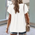 thumbnail image 5 of Baysbule Women's Lace Blouse Short Sleeve Summer V-Neck Pullover Stylish Casual Party Womens Top, 5 of 9