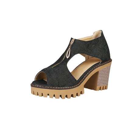 

Cglfd Fashionable Denim And Artificial Leather Microfiber High Heel Women S Shoes Size 35-43