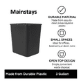 thumbnail image 3 of (2 pack) Mainstays Bathroom Trash Can, 3 Gallon Plastic Open Top Garbage Bucket Bin, Black, 3 of 8