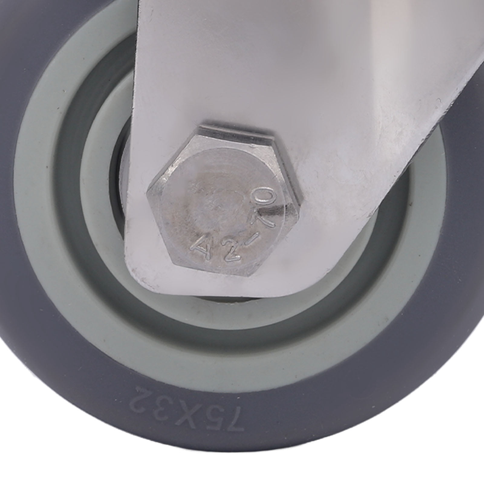 BIMZUC 3 Inch Swivel Caster Wheels 304 Stainless Steel Plate TPR Quiet Rotating Universal Replacement for Cart Furniture Workbench Material Handling Equipment Trolley Heavy Duty, 1 Piece