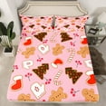 thumbnail image 2 of Castle Fairy Teenagers Gingerbread Man 3pcs Twin Sheet Sets,Festival Xmas Twin Fitted Sheet,Christmas Tree Breathable Flat Sheet,Lightweight Room Decor, 2 of 7