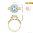 thumbnail image 4 of ANGARA Natural Twisted Rope Cushion 1.95 ct Aquamarine Halo Ring in 14K Yellow Gold for Women (Size-8mm) | March Birthstone, Birthday, Anniversary, Jewelry Gift for Women | Natural Aquamarine Ring, 4 of 9