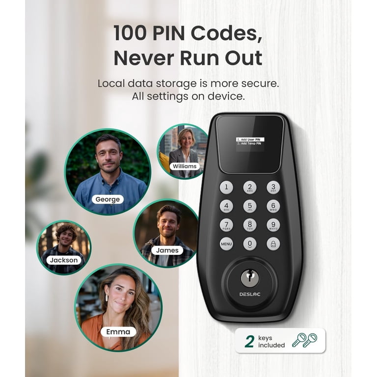 DESLOC C100-W Smart Deadbolt with Keypad Display photo 4