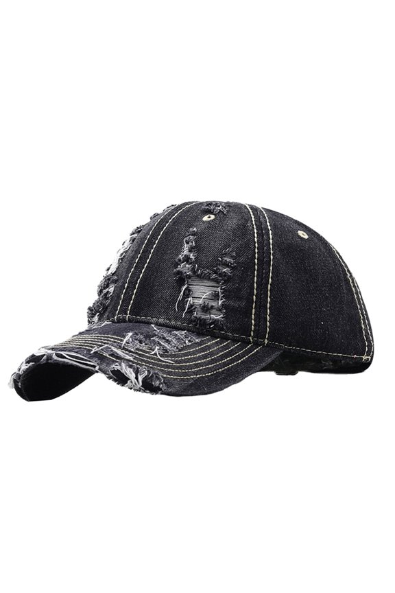 Distressed Rough Selvedge Baseball Cap Adjustable Hat Casual Hiphop Cycling Climbing Travel Hat for Boy Girls Unisex
