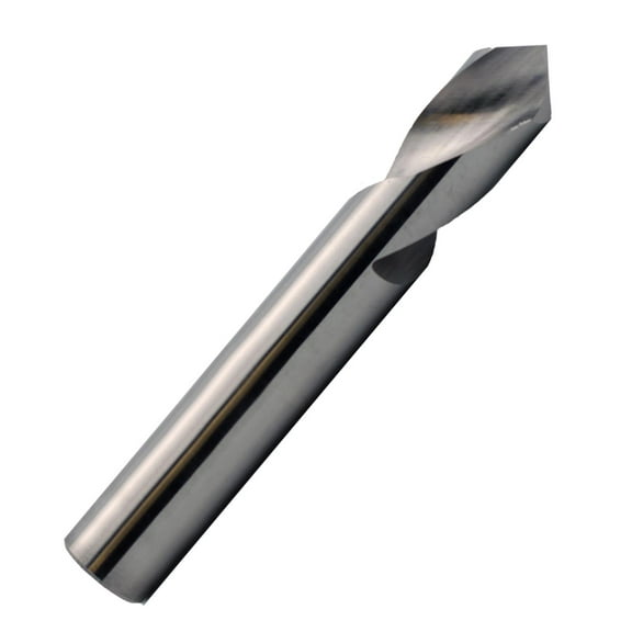 1/2" Diameter x 100° Point Angle Carbide N/C Spot Drill, Bright Finish, 1.250" Flute Length, 3.00" Overall Length