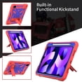 thumbnail image 4 of ELEHOLD Hybrid Rugged Case for iPad Pro 11" 2022/2021/2020/2018/Air 5/Air 4, Heavy Duty Shockproof Case with Hidden Foldable Kickstand Adjustable Crossbody Shoulder Strap Pencil Holder,Red+Blue, 4 of 8