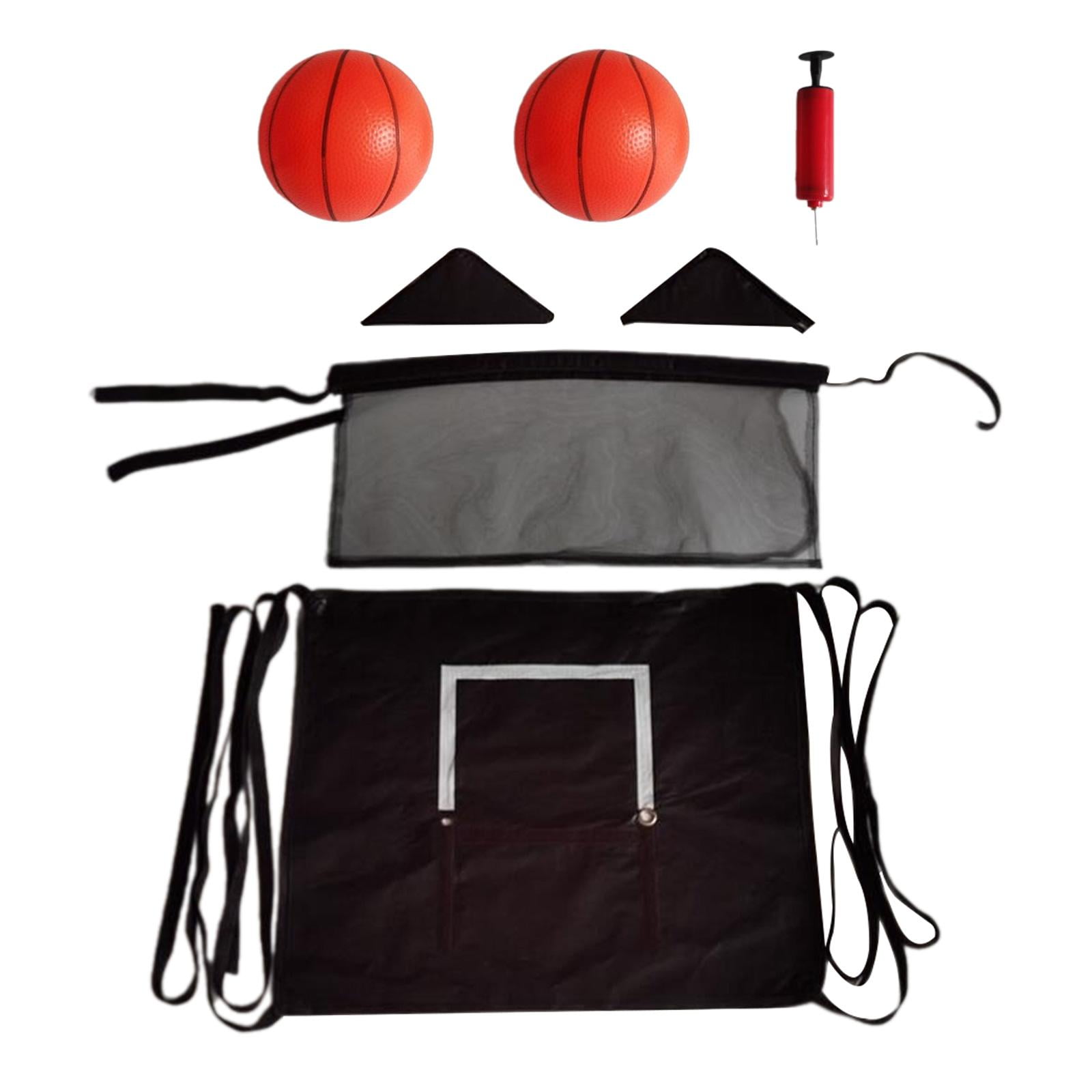 funtasica Mini Trampoline, Basketball Hoop, Trampoline Attachment, Sports Toy with Mini Basketballs, Basketball Training, Outdoor Goal Game 2 Balls