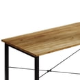 thumbnail image 5 of Castle Place Modern 39" Metal Computer Desk, Light Oak, 5 of 9
