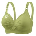 thumbnail image 3 of CFLVAEK Womens Plus Size Bras Comfort No Underwire Push Up Bra Breathable Full Coverage Everyday Bralette Heart Print Bras for Senior Women Green XXXL, 3 of 5