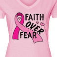 thumbnail image 4 of Inktastic Breast Cancer Awareness Faith Over Fear Women's V-Neck T-Shirt, 4 of 5