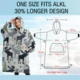 thumbnail image 4 of Oversized Wearable Blanket Hoodie,Gray Christmas Moose and Tree Pattern Sherpa Blanket Hoodie with Super Pockets,Super Warm Fuzzy Pullover for Women & Men, 4 of 6