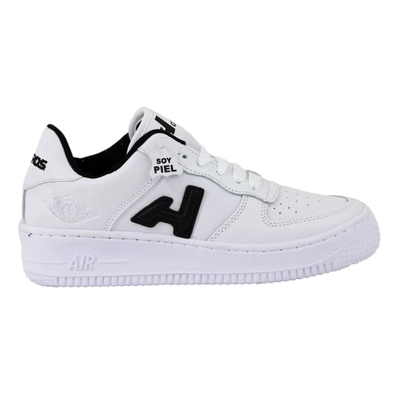 Tenis Piel Unisex hombre mujer niña niño Cosido Escolar Casual Air Urbano HGROS M-238 TALLA 19 CM BLANCO/NEGRO