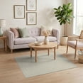 thumbnail image 3 of ODIKA 4'x6' Beige Tan Border Oatmeal Tonal Interlocking Motif Symmetrical Minimalist Washable Area Rug None Non-Slip, Chair-Friendly, Flatwoven for Home Office, Under Desk, 3 of 7
