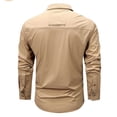 thumbnail image 3 of Dpytoraw Mens Hoodless Long Sleeve Solid Color Coat Pocket Shirt Coat Autumn Male Leisure Style Retro Western Style, 3 of 4