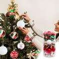 thumbnail image 5 of Christmas Ornaments Balls Set, 2.36In Red Green White Shatterproof Painted Christmas Tree Baubles with Glitter Snowflake Stripes Hanging Holiday Decorations, 5 of 6
