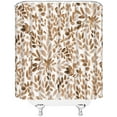 thumbnail image 4 of Watercolor Leaves Shower Curtain – Colorful Leaf Floral Eucalyptus Plant – Pretty Nature Fabric Decor – Brown Tone Adds Warmth to Your Bathroom – Ideal for a Relaxing and Serene Atmosphere (36"x70, 4 of 4