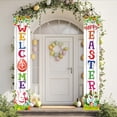 thumbnail image 4 of HongHeng Spring Porch Banners and Flower Porch Sign Spring Floral Door Sign Bunny Eggs Hanging Flag Spring Summer Flower Porch Banner Sign for Home Indoor Outdoor Decorations, 4 of 7