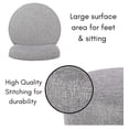 thumbnail image 5 of CintBllTer Grey Linen Chair with Back - Small - Soft Compact Round Padded Seat - Living Room, Bedroom, Chair – Ottoman Foot Stool - Black Metal Legs Upholstered Decorative Furniture Rest, 5 of 8
