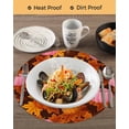 thumbnail image 3 of 13 Inch Round Placemats Set of 4, Pink Pumpkin Fall Non Slip Heat Insulation PP Table Mats, Thanksgiving Maple Leaves Farmhouse Washable Place Mats for Kitchen Dining Party Table Decor, 3 of 7